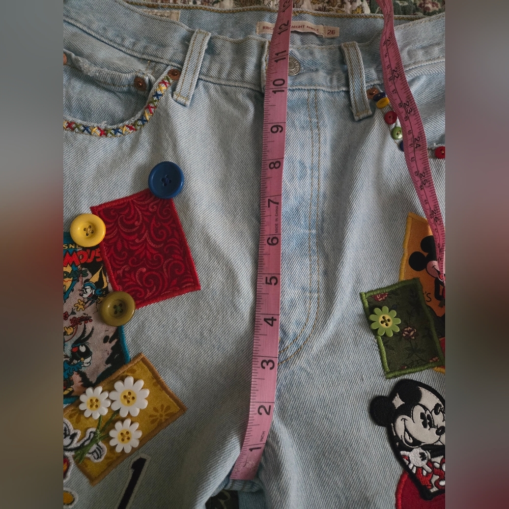 DISNEY MICKEY MOUSE CUSTOM JEANS 25 NWOT - Picture 7 of 8